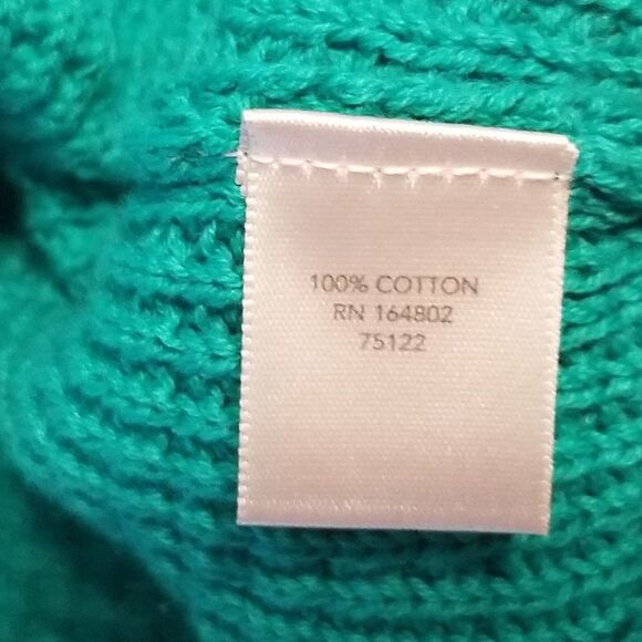 Christopher Banks PXL Petite Sweater Kelly Green Boxy 100% Cotton Lagenlook Boho - Picture 7 of 10